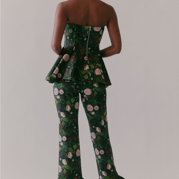NWT Selkie Candelabra Green Floral Strapless SET SZ L - Picture 2 of 9